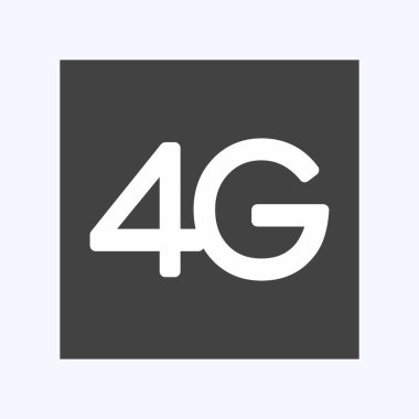 Simge 4G. Mobil Uygulamalar sembolü için uygun. Kabartma tarzı. Basit dizayn edilebilir. tasarım şablonu. Basit gösterim