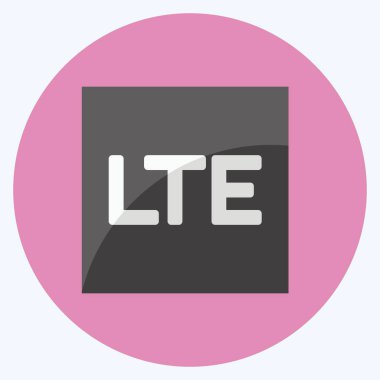 Icon LTE. Mobil Uygulamalar sembolü için uygun. Düz stil. Basit dizayn edilebilir. tasarım şablonu. Basit gösterim