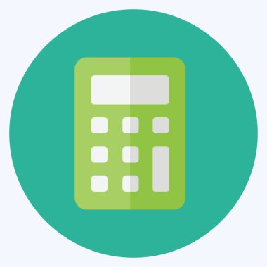 Simge Hesap Makinesi. Mobil Uygulamalar sembolü için uygun. Düz stil. Basit dizayn edilebilir. tasarım şablonu. Basit gösterim