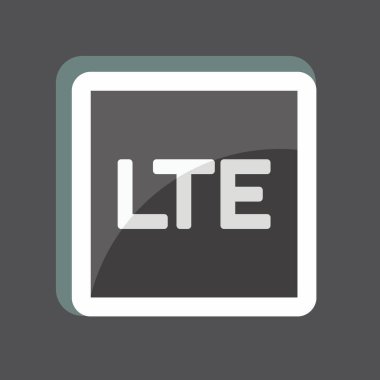 Etiket LTE. Mobil Uygulamalar sembolü için uygun. Basit dizayn edilebilir. tasarım şablonu. Basit gösterim