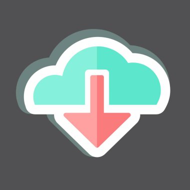 Çıkartma İndirme. Mobil Uygulamalar sembolü için uygun. Basit dizayn edilebilir. tasarım şablonu. Basit gösterim