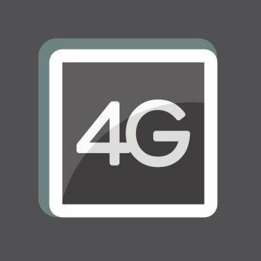 Etiket 4G. Mobil Uygulamalar sembolü için uygun. Basit dizayn edilebilir. tasarım şablonu. Basit gösterim