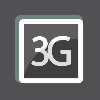 Çıkartma 3G. Mobil Uygulamalar sembolü için uygun. Basit dizayn edilebilir. tasarım şablonu. Basit gösterim