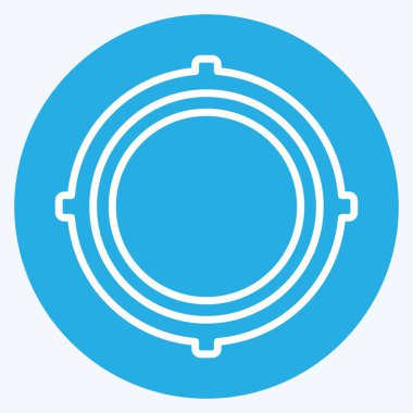 Simge Konum Erişimi. Mobil Uygulamalar sembolü için uygun. Mavi gözlü. Basit dizayn edilebilir. tasarım şablonu. Basit gösterim