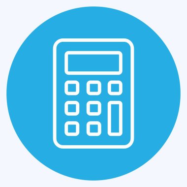 Simge Hesap Makinesi. Mobil Uygulamalar sembolü için uygun. Mavi gözlü. Basit dizayn edilebilir. tasarım şablonu. Basit gösterim