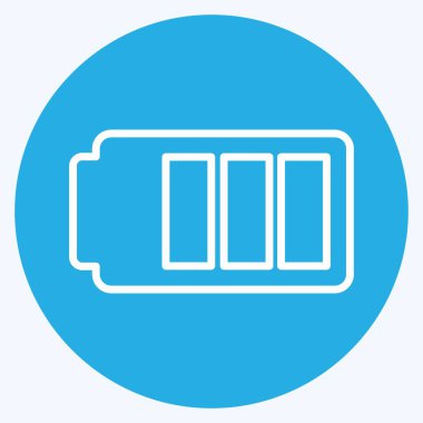 Mobil Uygulamalar sembolü için uygun Simge 1 Bataryası. Mavi gözlü. Basit dizayn edilebilir. tasarım şablonu. Basit gösterim