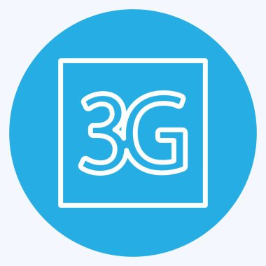 Simge 3G. Mobil Uygulamalar sembolü için uygun. Mavi gözlü. Basit dizayn edilebilir. tasarım şablonu. Basit gösterim