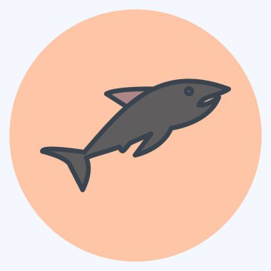 Simge Köpekbalığı 2 deniz sembolü için uygun. renk arkadaşı stili. Basit dizayn edilebilir. tasarım şablonu. Basit gösterim