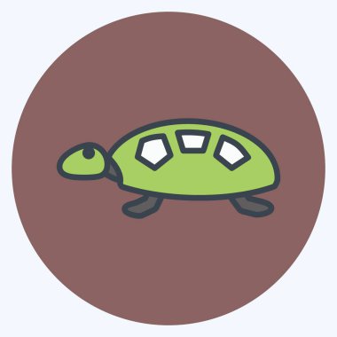 Simge Kaplumbağa. Deniz sembolü için uygun. renk arkadaşı stili. Basit dizayn edilebilir. tasarım şablonu. Basit gösterim