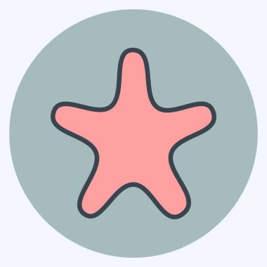 Simge Denizyıldızı. Deniz sembolü için uygun. renk arkadaşı stili. Basit dizayn edilebilir. tasarım şablonu. Basit gösterim