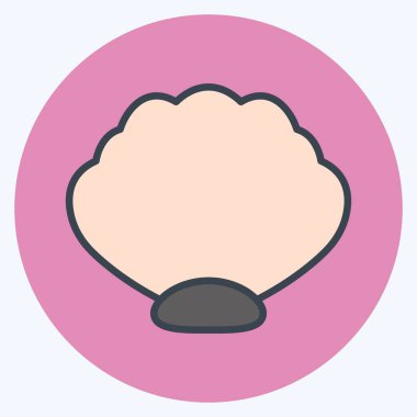 Simge Deniz Kabuğu. Deniz sembolü için uygun. renk arkadaşı stili. Basit dizayn edilebilir. tasarım şablonu. Basit gösterim