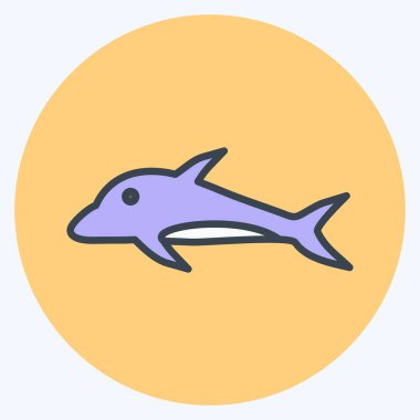 Simge Yunusu. Deniz sembolü için uygun. renk arkadaşı stili. Basit dizayn edilebilir. tasarım şablonu. Basit gösterim