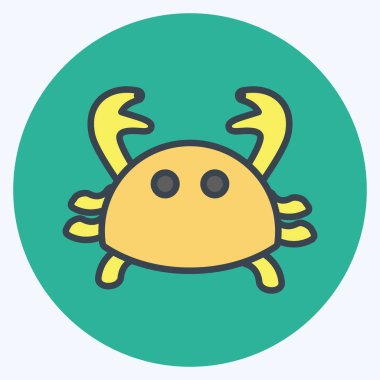 İkon yengeci. Deniz sembolü için uygun. renk arkadaşı stili. Basit dizayn edilebilir. tasarım şablonu. Basit gösterim