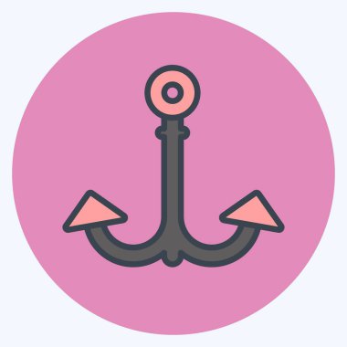 Deniz sembolü için uygun Simge 1. renk arkadaşı stili. Basit dizayn edilebilir. tasarım şablonu. Basit gösterim