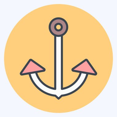 Deniz sembolü için uygun simge 2. renk arkadaşı stili. Basit dizayn edilebilir. tasarım şablonu. Basit gösterim