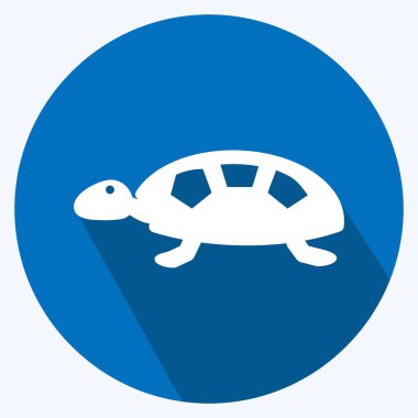 Simge Kaplumbağa. Deniz sembolü için uygun. Uzun gölge tarzı. Basit dizayn edilebilir. tasarım şablonu. Basit gösterim