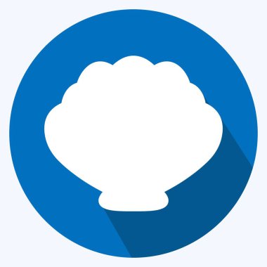 Simge Deniz Kabuğu. Deniz sembolü için uygun. Uzun gölge tarzı. Basit dizayn edilebilir. tasarım şablonu. Basit gösterim