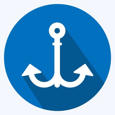 Deniz sembolü için uygun Simge 1. Uzun gölge tarzı. Basit dizayn edilebilir. tasarım şablonu. Basit gösterim