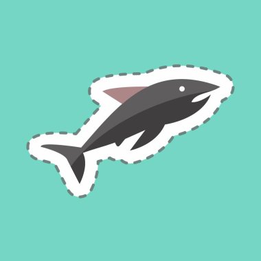 Çıkartma hattı, Deniz sembolü için uygun Köpekbalığı 2 'yi kesti. Basit dizayn edilebilir. tasarım şablonu. Basit gösterim