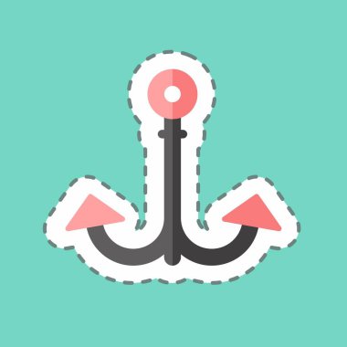 Çıkartma hattı, Deniz sembolü için uygun Anchor 1 'i kesti. Basit dizayn edilebilir. tasarım şablonu. Basit gösterim