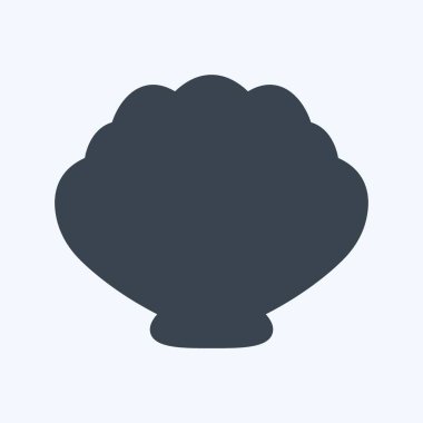 Simge Deniz Kabuğu. Deniz sembolü için uygun. Kabartma tarzı. Basit dizayn edilebilir. tasarım şablonu. Basit gösterim