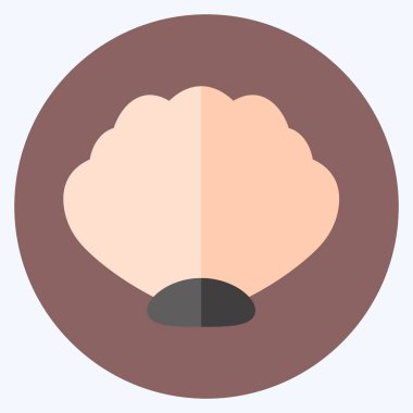 Simge Deniz Kabuğu. Deniz sembolü için uygun. Düz stil. Basit dizayn edilebilir. tasarım şablonu. Basit gösterim