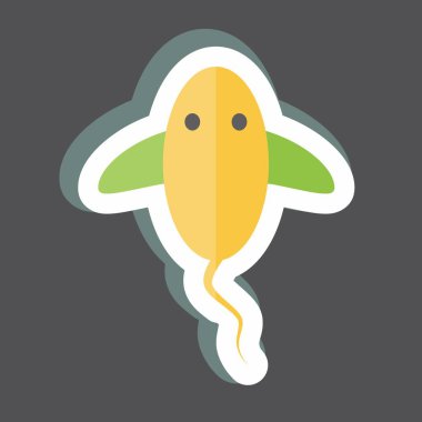 Çıkartmalı Ray Fish. Deniz sembolü için uygun. Basit dizayn edilebilir. tasarım şablonu. Basit gösterim