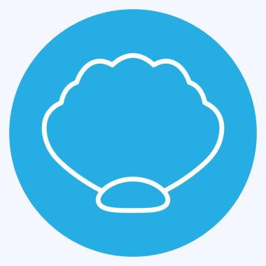 Simge Deniz Kabuğu. Deniz sembolü için uygun. Mavi gözlü. Basit dizayn edilebilir. tasarım şablonu. Basit gösterim