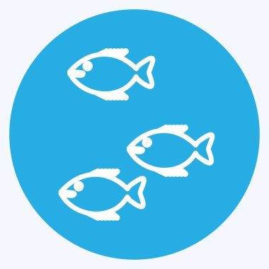 Simge Küçük Balık. Deniz sembolü için uygun. Mavi gözlü. Basit dizayn edilebilir. tasarım şablonu. Basit gösterim