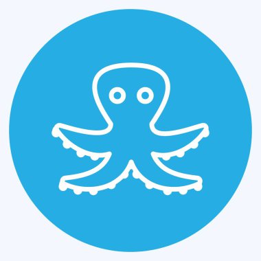 İkon Ahtapot. Deniz sembolü için uygun. Mavi gözlü. Basit dizayn edilebilir. tasarım şablonu. Basit gösterim