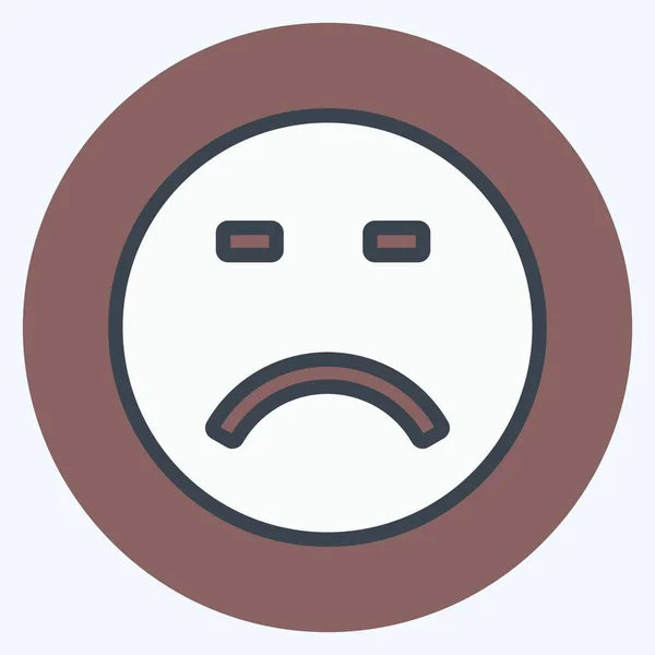 Icon Emoticon Loser Suitable Emoticon Symbol Color Mate Style Simple — Vettoriale Stock
