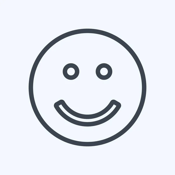 Ícone Emoticon Sorriso Adequado Para Símbolo Emoticon Estilo Linha Design — Vetor de Stock