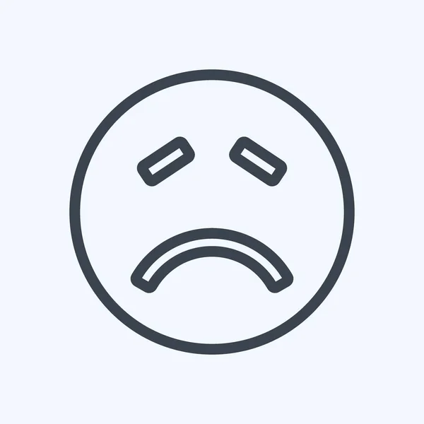 Icon Emoticon Sick Suitable Emoticon Symbol Line Style Simple Design — Wektor stockowy