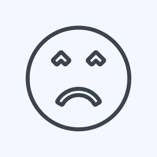 Ícone Emoticon Rosto Irritado Adequado Para Símbolo Emoticon Estilo Linha — Vetor de Stock