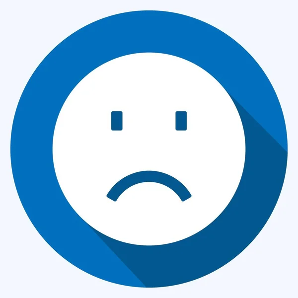 感情用事的悲伤 适合Emoticon符号 长影风格 简单的设计可以编辑 设计模板向量 简单的符号说明 — 图库矢量图片
