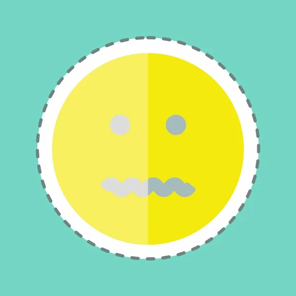 Sticker Lijn Sneed Emoticon Geannuleerd Geschikt Voor Emoticon Symbool Eenvoudig — Stockvector