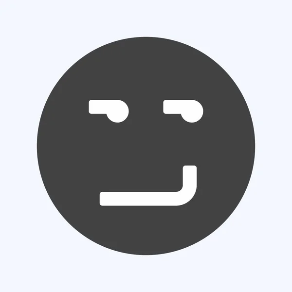 Ícone Emoticon Smirking Adequado Para Símbolo Emoticon Estilo Glifo Design — Vetor de Stock
