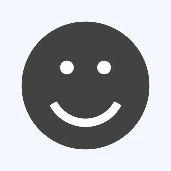 Icon Emoticon Smile Suitable Emoticon Symbol Glyph Style Simple Design — Stockvektor