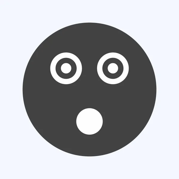 Icon Emoticon Shocked Suitable Emoticon Symbol Glyph Style Simple Design — Stock Vector