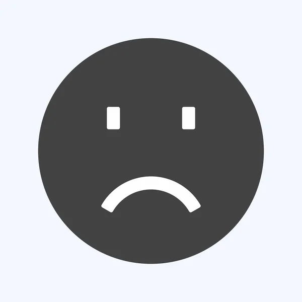 Icon Emoticon Sadness Suitable Emoticon Symbol Glyph Style Simple Design — ストックベクタ