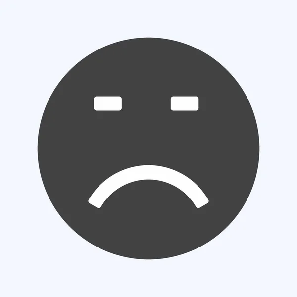 Icono Emoticon Loser Adecuado Para Emoticon Símbolo Estilo Glifo Diseño — Vector de stock