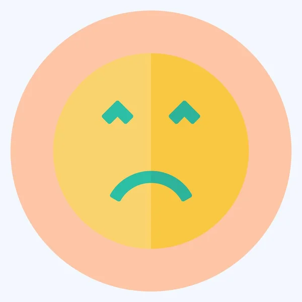 Icon Emoticon Angry Face Suitable Emoticon Symbol Flat Style Simple — Wektor stockowy