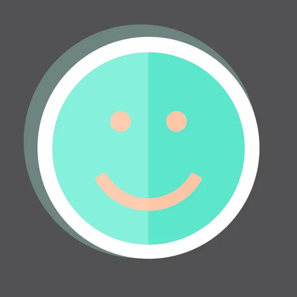 Sticker Emoticon Glimlach Geschikt Voor Emoticon Symbool Eenvoudig Ontwerp Bewerkbaar — Stockvector
