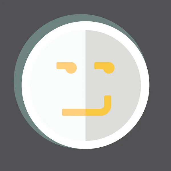 Sticker Emoticon Smirking Suitable Emoticon Symbol Simple Design Editable Design — Vetor de Stock