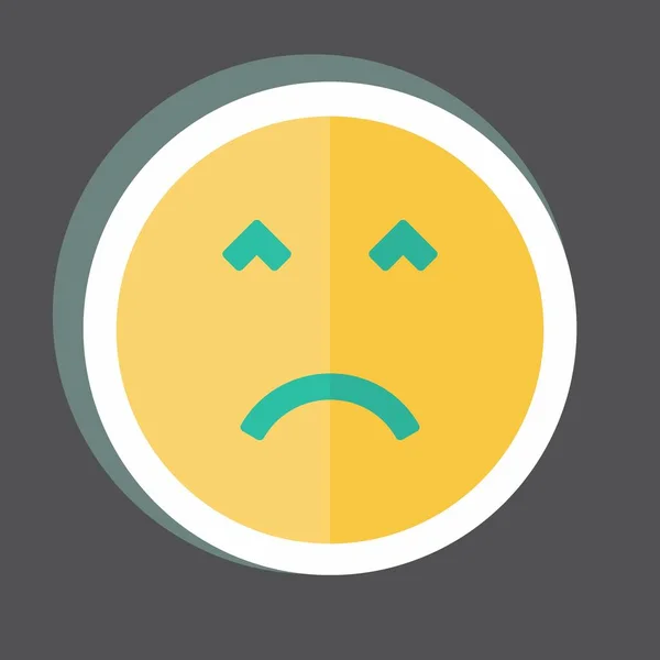 Sticker Emoticon Angry Face Suitable Emoticon Symbol Simple Design Editable — Vettoriale Stock