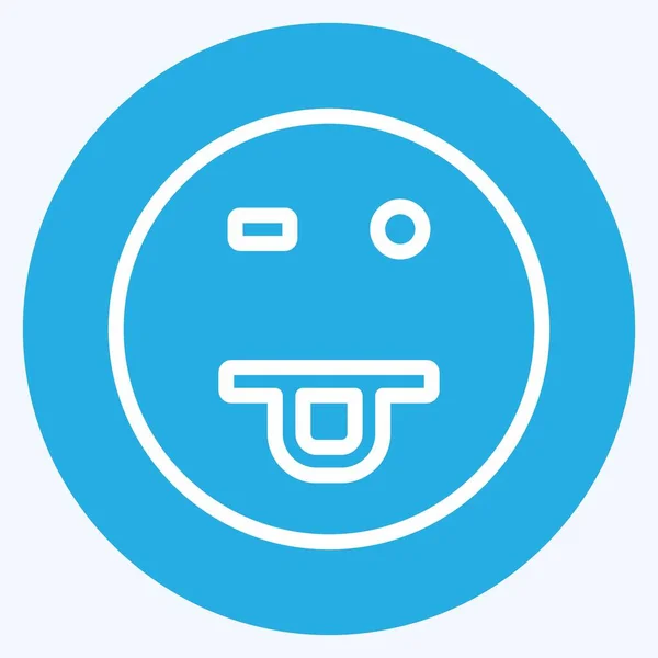 Icon Emoticon Drooling Suitable Emoticon Symbol Blue Eyes Style Simple — Stockvektor