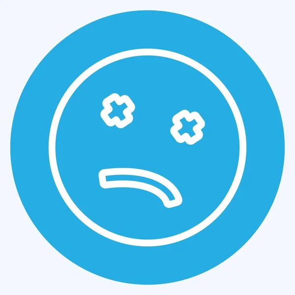 Icon Emoticon Dead Suitable Emoticon Symbol Blue Eyes Style Simple — Stock Vector