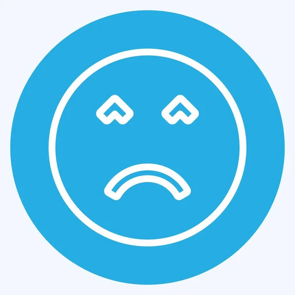 Icon Emoticon Angry Face Suitable Emoticon Symbol Blue Eyes Style — Vettoriale Stock