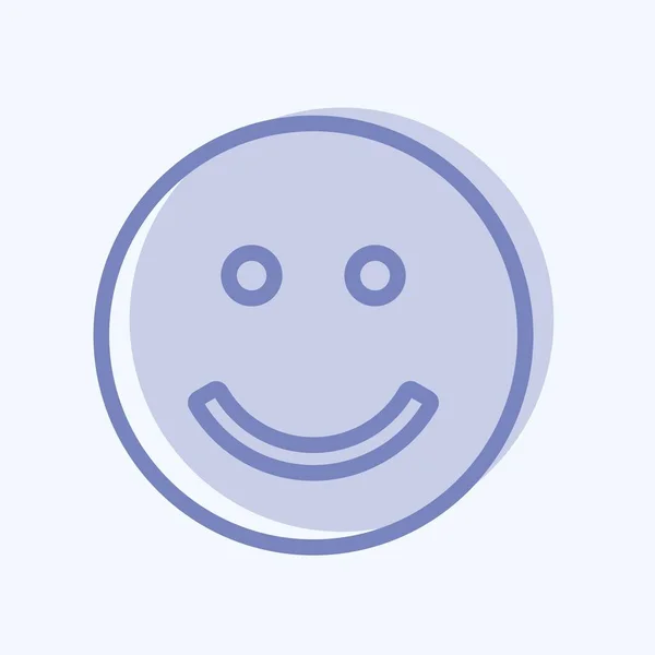Icon Emoticon Smile Suitable Emoticon Symbol Two Tone Style Simple — Stockvektor