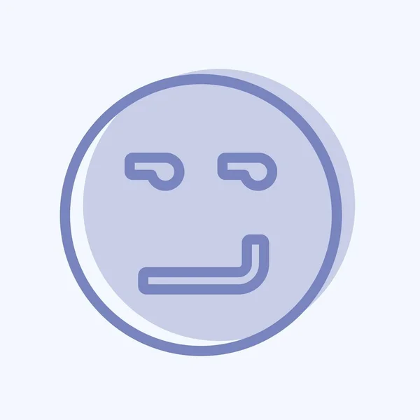 Icône Emoticon Souriant Adapté Symbole Emoticon Style Deux Tons Conception — Image vectorielle